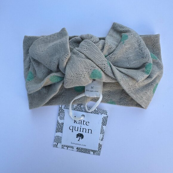 Kate Quinn Head Bow Set | Pointelle Knit, 3-Pack | Taupe/Green Dot, Dusty Rose & - Picture 4 of 6